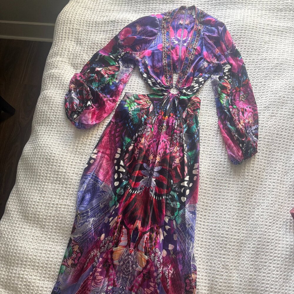Camilla Purple & Pink Floral-Print Silk Maxi Dress - Picture 7 of 16
